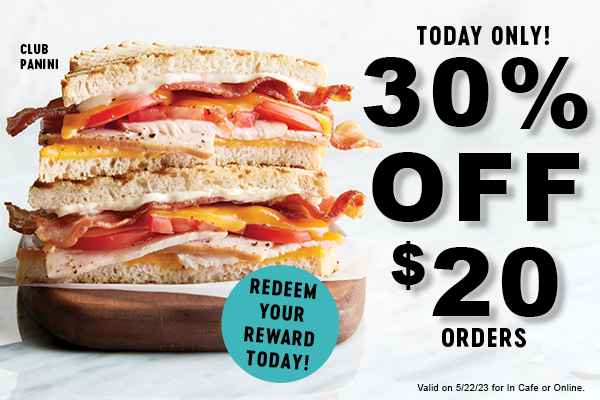 TODAY ONLY! W TR 30% $20 ORDERS 